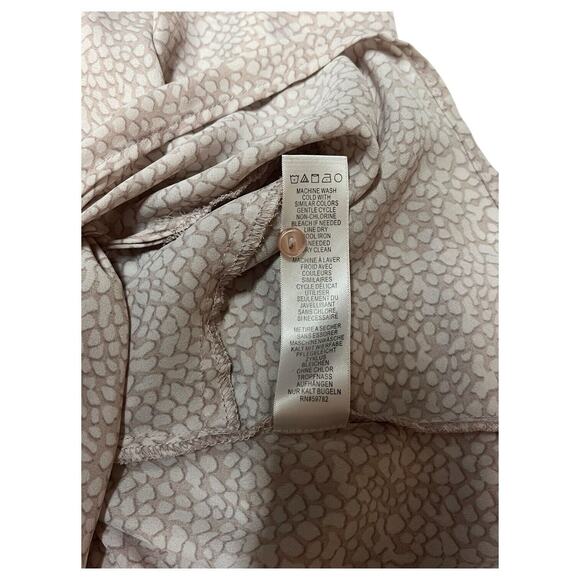 Adrianna Papell Top Womens M V Neck Long Sleeve Geometric Twisted Hem Light Pink - Picture 11 of 12